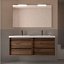 Mueble de baño Attila suspendido 4 cajones doble seno 140 cm nogal maya de Salgar